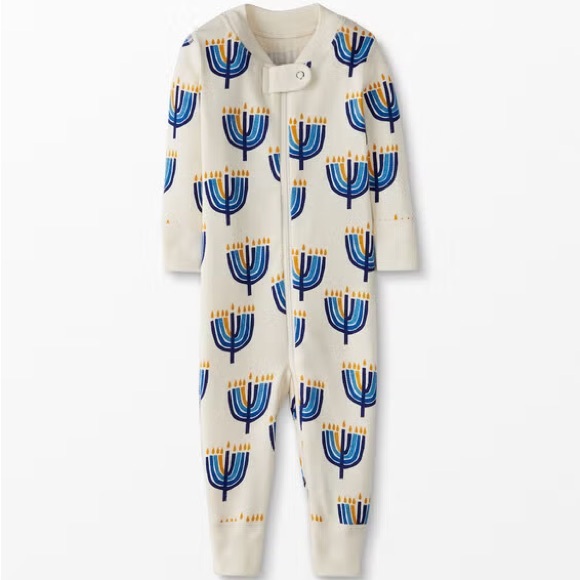 Hanna Andersson Baby Zip Sleeper Boys 0-3M 50 cm Girls Hanukkah Chanukah Menorah - Picture 4 of 4